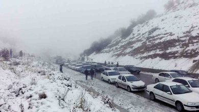 وضعیت راههای کشور / بارش برف و باران در جاده‌های ۱۳ استان